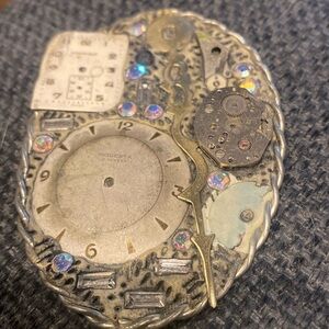Fun old clock piece parts with rhinestones